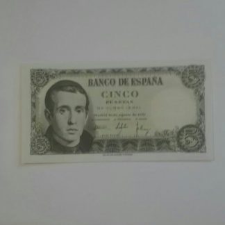 billete antigo español 5 pesetas jaime balmes 1951 sc seri S