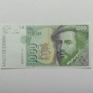 billete de 1000 pesetas Hernan Cortes serie U plancha