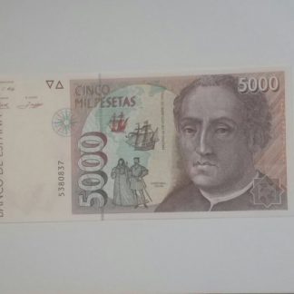 billete de 5000 pesetas cristobal colon 1992 sc sin serie