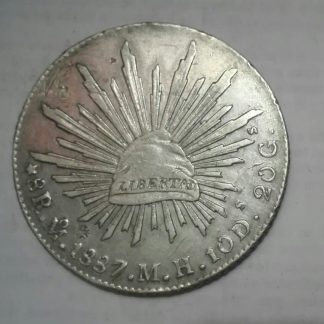 moneda plata 8 reales mexico 1887 zacatecas