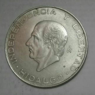 moneda plata estranjera mexicana 5 pesos hidalgo 1956